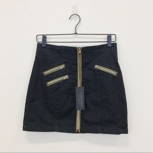 NWT LF Carmar Anne Cargo Zipper Denim Skirt